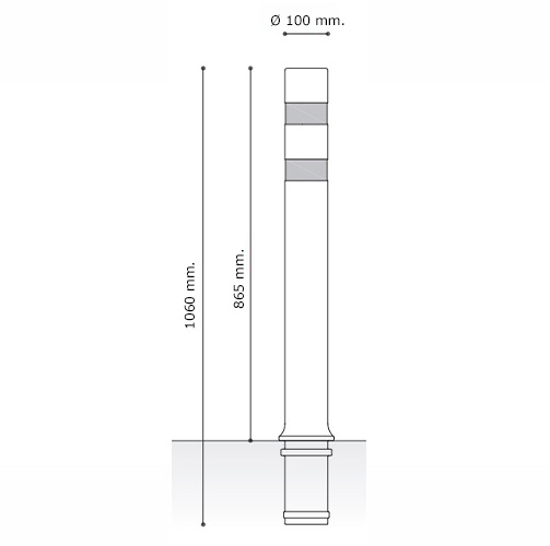 mides pilona flexible aflex carril bici