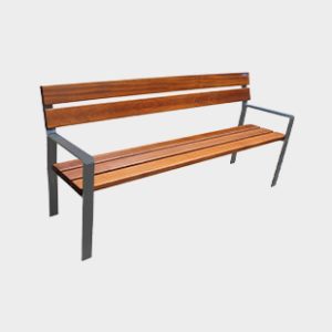 banc urbà de fusta estilo