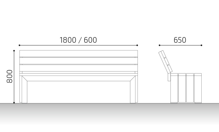 mides cadira urbana de fusta prosa