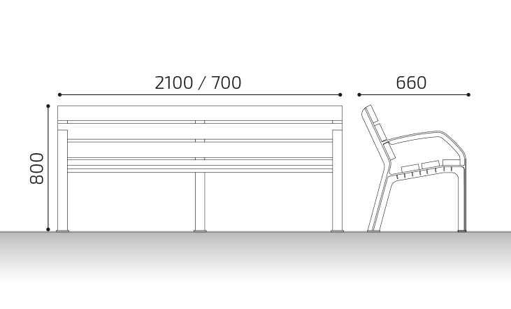 mides banc de plastic eco alba